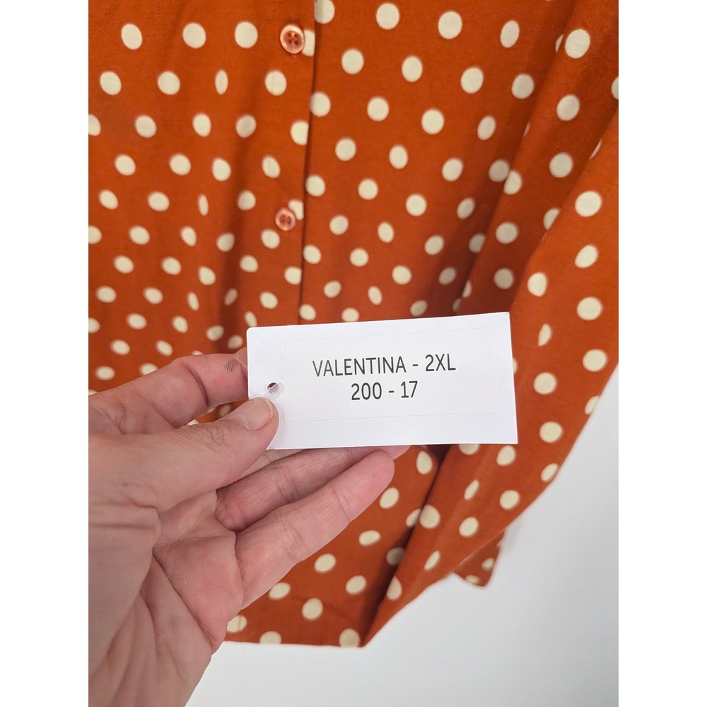 LuLaRoe Valentina Button Down Bundle Women 2XL Floral Polka Dot Fall Lot of 2 - Picture 6 of 8